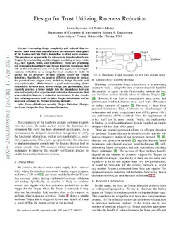 Design for Trust utilizing Rareness Reduction