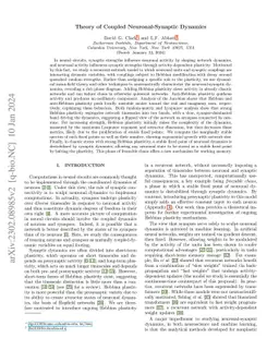 Theory of coupled neuronal-synaptic dynamics