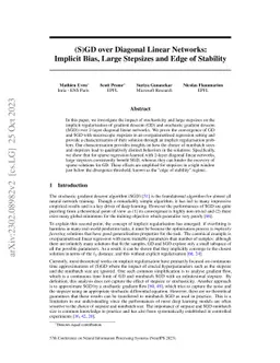 (S)GD over Diagonal Linear Networks: Implicit Regularisation, Large
  Stepsizes and Edge of Stability