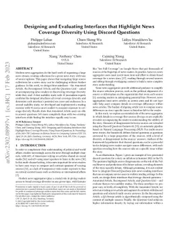 Designing and Evaluating Interfaces that Highlight News Coverage
  Diversity Using Discord Questions