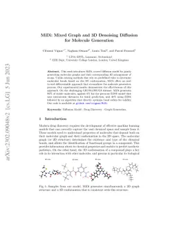 MiDi: Mixed Graph and 3D Denoising Diffusion for Molecule Generation