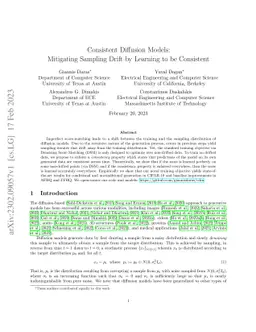 Consistent Diffusion Models: Mitigating Sampling Drift by Learning to be
  Consistent