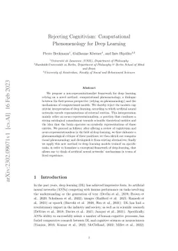 Rejecting Cognitivism: Computational Phenomenology for Deep Learning