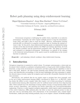 Robot path planning using deep reinforcement learning