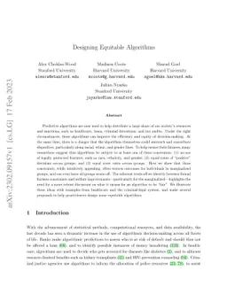 Designing Equitable Algorithms