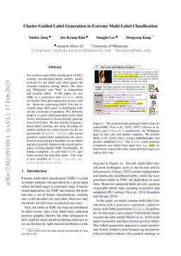 Cluster-Guided Label Generation in Extreme Multi-Label Classification