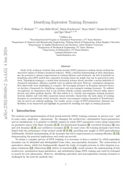 Identifying Equivalent Training Dynamics