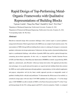 Rapid Design of Top-Performing Metal-Organic Frameworks with Qualitative
  Representations of Building Blocks