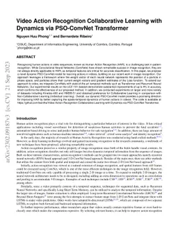 Video Action Recognition Collaborative Learning with Dynamics via
  PSO-ConvNet Transformer