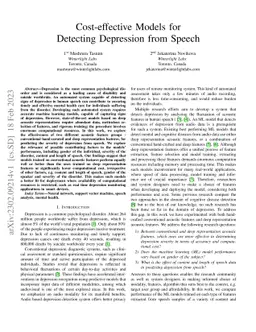 Cost-effective Models for Detecting Depression from Speech