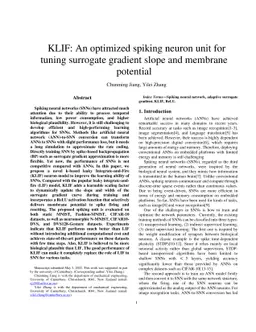 KLIF: An optimized spiking neuron unit for tuning surrogate gradient
  slope and membrane potential