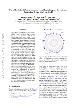 Bag of Tricks for Effective Language Model Pretraining and Downstream
  Adaptation: A Case Study on GLUE