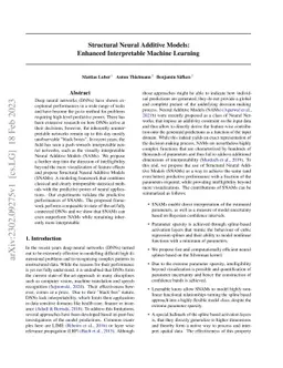 Structural Neural Additive Models: Enhanced Interpretable Machine
  Learning