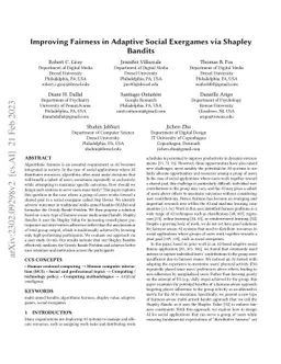 Improving Fairness in Adaptive Social Exergames via Shapley Bandits