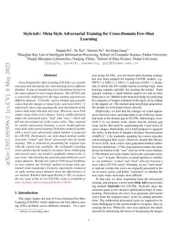 StyleAdv: Meta Style Adversarial Training for Cross-Domain Few-Shot
  Learning