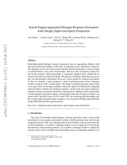Search-Engine-augmented Dialogue Response Generation with Cheaply
  Supervised Query Production