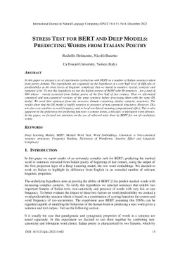 Stress Test for BERT and Deep Models: Predicting Words from Italian
  Poetry