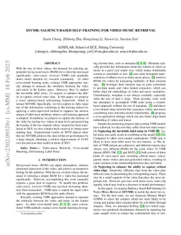 SSVMR: Saliency-based Self-training for Video-Music Retrieval