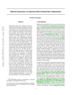 Efficient Exploration via Epistemic-Risk-Seeking Policy Optimization
