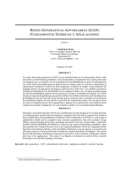 Redes Generativas Adversarias (GAN) Fundamentos Teóricos y
  Aplicaciones