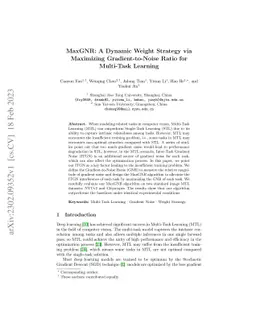 MaxGNR: A Dynamic Weight Strategy via Maximizing Gradient-to-Noise Ratio
  for Multi-Task Learning