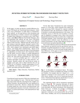 Hyneter: Hybrid Network Transformer for Object Detection