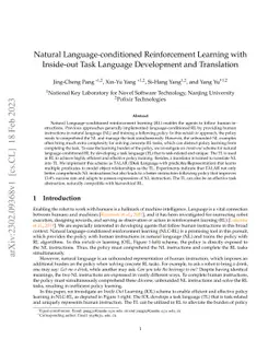 Natural Language-conditioned Reinforcement Learning with Inside-out Task
  Language Development and Translation
