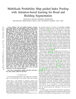 MultiScale Probability Map guided Index Pooling with Attention-based
  learning for Road and Building Segmentation