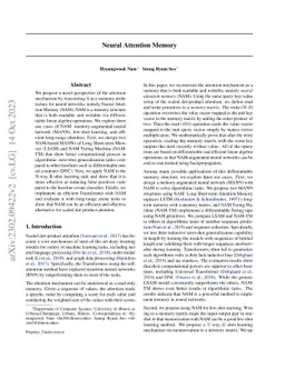 Neural Attention Memory