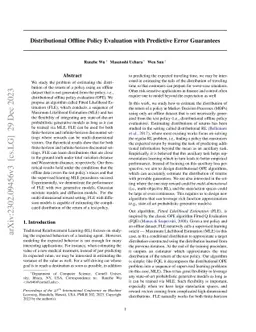 Distributional Offline Policy Evaluation with Predictive Error
  Guarantees