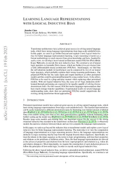 Learning Language Representations with Logical Inductive Bias