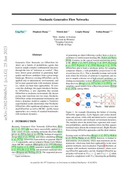 Stochastic Generative Flow Networks