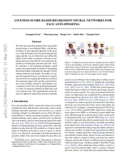 Liveness score-based regression neural networks for face anti-spoofing