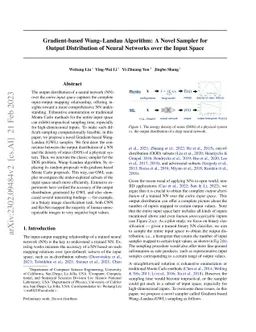 Gradient-based Wang-Landau Algorithm: A Novel Sampler for Output
  Distribution of Neural Networks over the Input Space