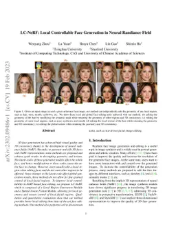 LC-NeRF: Local Controllable Face Generation in Neural Randiance Field
