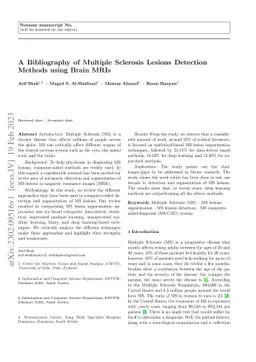 A Bibliography of Multiple Sclerosis Lesions Detection Methods using
  Brain MRIs