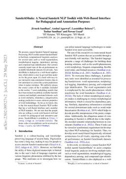 SanskritShala: A Neural Sanskrit NLP Toolkit with Web-Based Interface
  for Pedagogical and Annotation Purposes