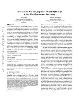 Interactive Video Corpus Moment Retrieval using Reinforcement Learning