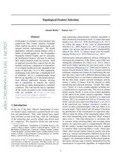 Topological Feature Selection