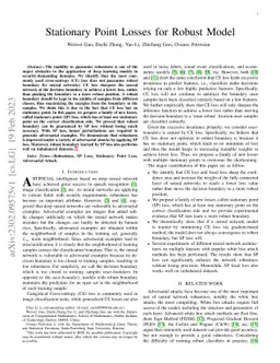 Stationary Point Losses for Robust Model