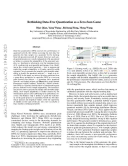 Rethinking Data-Free Quantization as a Zero-Sum Game