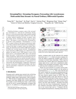 StreamingFlow: Streaming Occupancy Forecasting with Asynchronous
  Multi-modal Data Streams via Neural Ordinary Differential Equation