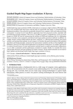 Guided Depth Map Super-resolution: A Survey