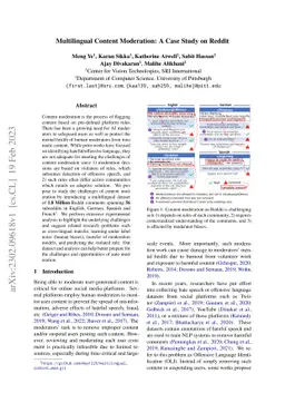 Multilingual Content Moderation: A Case Study on Reddit