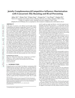 Jointly Complementary&Competitive Influence Maximization with Concurrent
  Ally-Boosting and Rival-Preventing