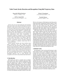 Table Tennis Stroke Detection and Recognition Using Ball Trajectory Data