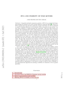 iPCA and stability of star quivers