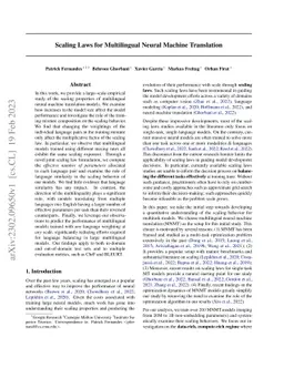Scaling Laws for Multilingual Neural Machine Translation