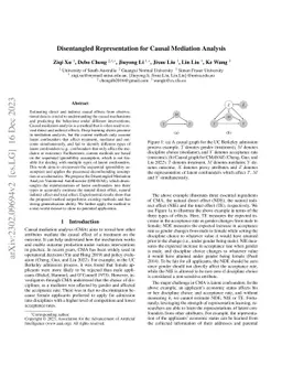 Disentangled Representation for Causal Mediation Analysis