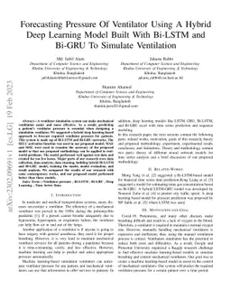 Forecasting Pressure Of Ventilator Using A Hybrid Deep Learning Model
  Built With Bi-LSTM and Bi-GRU To Simulate Ventilation